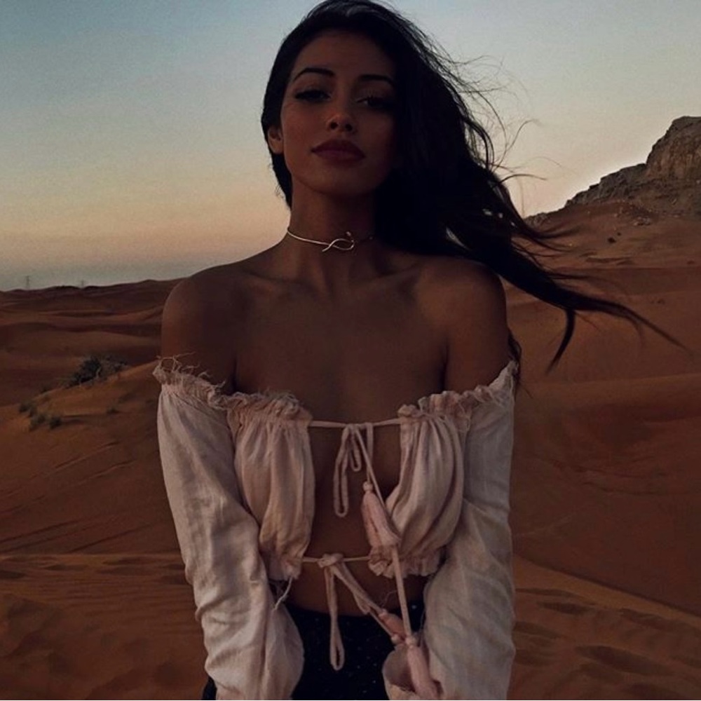MAJORELLE NWT Light Pink Off-Shoulder Crop Top